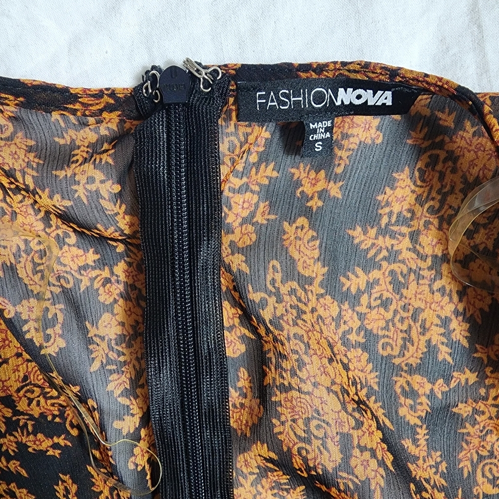 Fashion Nova Wildflower Longsleeve V Neck Mini Dress Size‎ Small - Picture 14 of 16